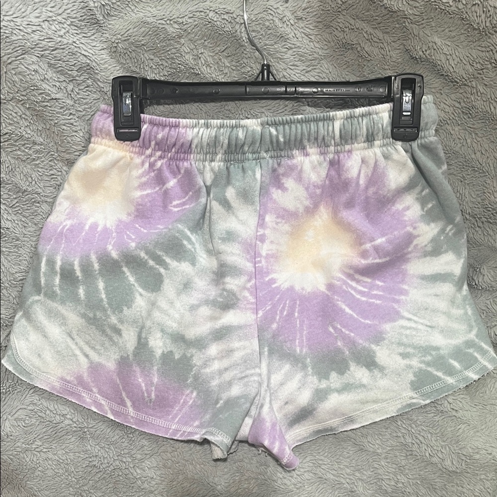 Hippie Rose Purple and Gray Athletic Shorts with Elastic Waistband - Picture 3 of 3